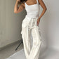 🌟45%OFF🌟Golden Years Glitter Fabric Drawstring Waist Pocketed Wide Leg Pants