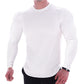 CAMISETA MUSCULAR DE MANGA LARGA DEPORTIVA DE COLOR LISO PARA HOMBRE