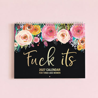 ⏰🔥 ¡OFERTA 50% OFF! 📅😂 Calendario de Pared 2027 con Frases Sarcásticas y Diseño Floral – Humor Diario para Sobrevivir al Caos del Año 🌸✨