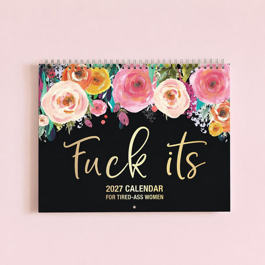 ⏰🔥 ¡OFERTA 50% OFF! 📅😂 Calendario de Pared 2027 con Frases Sarcásticas y Diseño Floral – Humor Diario para Sobrevivir al Caos del Año 🌸✨