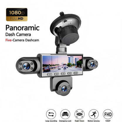 ⏰🔥 ¡OFERTA 50% OFF! 🚗📹 Cámara de Tablero HD 1080P con 5 Cámaras – Protección Total 360°, Visión Nocturna y Seguridad para tu Vehículo 🛡️✨