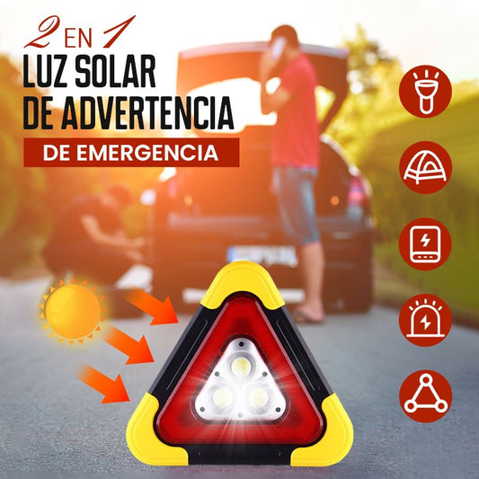 🚨 Luz Solar de Emergencia Triangular 2 en 1 – Advertencia y Seguridad en la Carretera 🛣️⚡