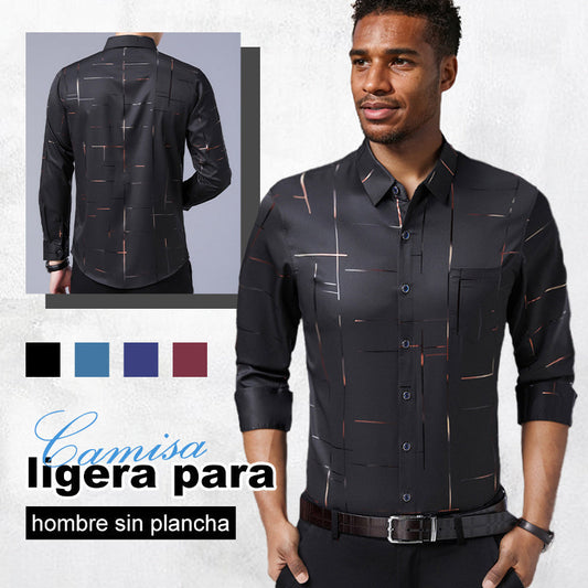 👔 Camisa Fina sin Planchado para Hombre – Elegante, Cómoda y Perfecta para Otoño e Invierno ✨❄️