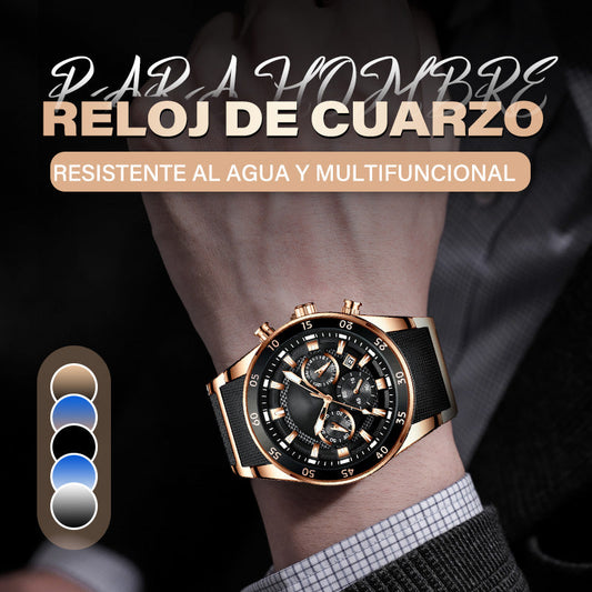 💎 Reloj de Cuarzo Multifuncional para Hombre – Resistente al Agua y Estilo Elegante Todo el Día ⌚✨