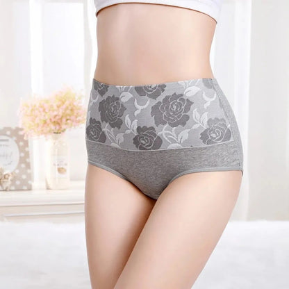🌸Evento por tiempo limitado, compre 5 y obtenga 5 gratis🌸Ropa interior de algodón antibacteriano e higroscópico adelgazante abdominal de cintura alta