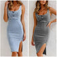 ⏰ ¡Oferta Limitada 50% OFF! 👗 Vestido Ajustado de Mezclilla para Mujer – Tirantes y Cuello en U, Casual, Moderno y Perfecto para Cada Ocasión ✨💖