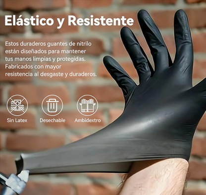 🧤🔥 Guantes Desechables de Nitrilo   Antideslizantes y Antiarañazos – Protección Fuerte y Confiable 💪✨