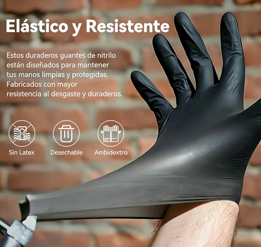 🧤🔥 Guantes Desechables de Nitrilo   Antideslizantes y Antiarañazos – Protección Fuerte y Confiable 💪✨