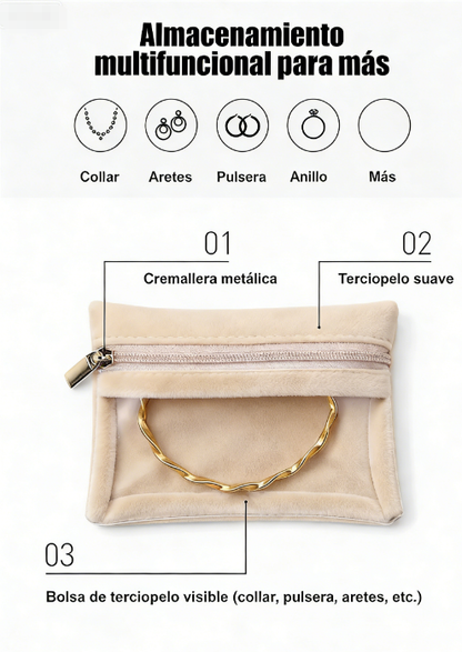🔥 ¡50% DE DESCUENTO! 🔥  Bolsa de Almacenamiento para Joyería con Cremallera – Organiza y Protege tus Accesorios con Estilo 💍✨