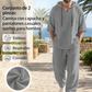 🔥【1° Más Vendido】🔥Ropa incómoda/tela abrazando/estilo aburrido? Conjunto lino holgado hombre 8 colores