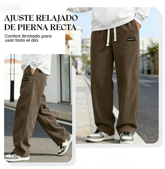 ✨ Pantalones Holgados para Hombre con Cordón y Bolsillos – Comodidad, Estilo Casual y Práctico para Todos los Días 🌟🧑‍💼