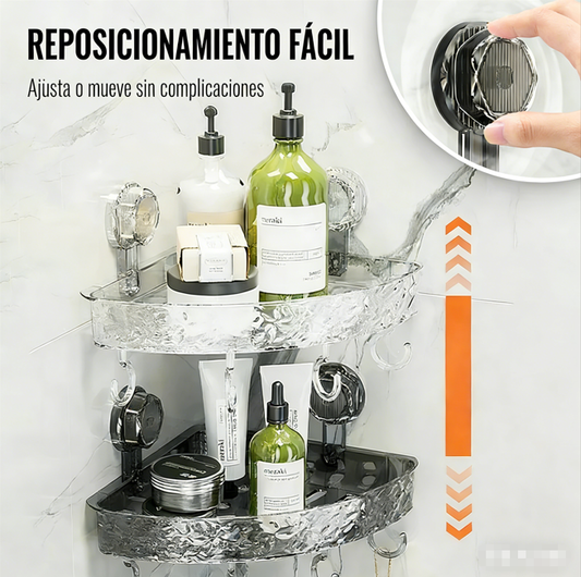 🚿✨ Soporte de Ducha de Pared con Ventosa y Ganchos – Práctico y Resistente para Organizar tu Espacio en el Baño 💧🛁
