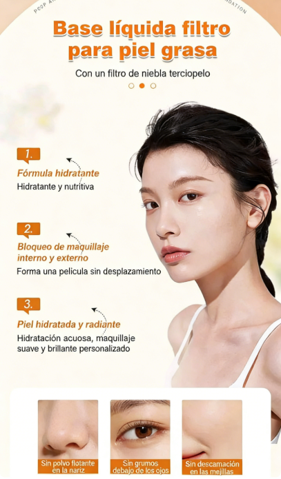 💖✨ Base de Maquillaje Líquida – Larga Duración y Cobertura Total para un Acabado Impecable 🪞💄