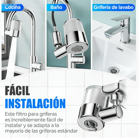 💦 Boquilla Filtro Grifo 720° – Agua Limpia y Antisalpicaduras, 2 Modos y 99% Adaptable para Todo Tipo de Grifos 🚰✨
