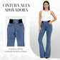 👖 Jeans de Cintura Alta y Pierna Acampanada para Mujer – Elásticos, Cómodos y con Estilo Moderno ✨🌸