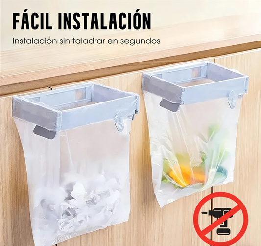 🗑️ Soporte plegable para bolsas de basura, montado en la pared, sin taladros: ahorra espacio, es fácil y conveniente ✨🏠