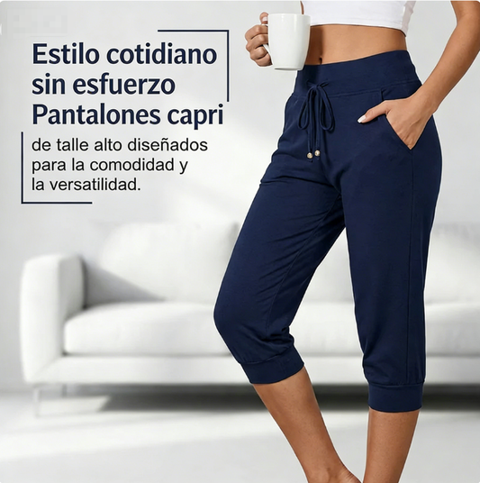 👖 Pantalones Deportivos Cortos para Mujer – Cintura con Cordón, Cómodos y Perfectos para Estar en Casa ✨🏠
