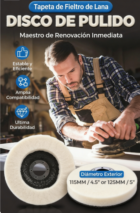 🛠️✨ Discos de Fieltro de Lana para Pulir – Acabado Profesional y Suave en Todo Tipo de Superficies 🔧