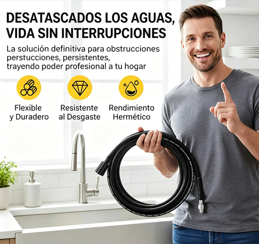⏰🔥 ¡Oferta Especial 50% OFF! 💦 Manguera Destapacaños de Alta Presión – Limpieza Rápida y Eficaz para Todo Tipo de Drenajes ⚡🛠️