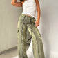 🌟45%OFF🌟Golden Years Glitter Fabric Drawstring Waist Pocketed Wide Leg Pants