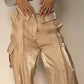 🌟45%OFF🌟Golden Years Glitter Fabric Drawstring Waist Pocketed Wide Leg Pants