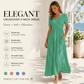 👗✨ Vestido V Holgado Manga Corta – Corte Suelto, Cuello Favorecedor y Elegancia Atemporal 🌿💫