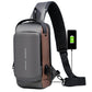 Bandolera antirrobo de piel con carga USB