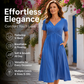 👗✨ Vestido V Holgado Manga Corta – Corte Suelto, Cuello Favorecedor y Elegancia Atemporal 🌿💫