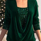 ✨💃 Top Falso de Dos Piezas con Lentejuelas – Elástico, Ajuste Smock y Estilo de Fiesta 🎉