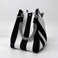 🏆👜 Oferta por Tiempo Limitado: 50% DESCUENTO 🌴 Bolso Cubo de Punto Boho a Rayas para Mujer – Bolso de Hombro Artesanal para Playa y Verano