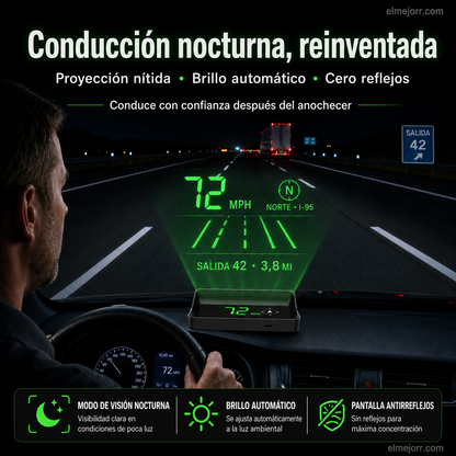 🚗¡Nueva actualización!💻 Pantalla de visualización frontal (HUD) GPS para coche Velocímetro digital✨