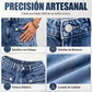 Jeans de mujer de talle alto estilo globo con puños con cordón