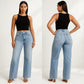 👖✨ Vaqueros Vintage de Pierna Recta y Cintura Alta para Mujer – Estilo Retro, Comodidad y Look Chic para el Día a Día 🌸🌟