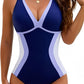 👙✨ Traje de Baño con Control de Barriga y Bloques de Color – Estilo Elegante y Comodidad para Sentirte Segura al Sol 🌞💖