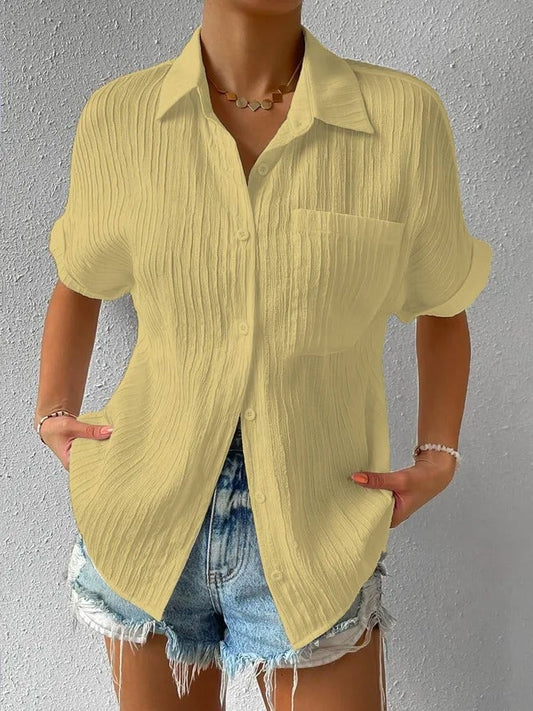 🔥 Camisa Casual de Cuello y Blusa Abotonada Suelta 2026 – Estilo Relajado y Versátil para Todo el Día 🌟👚