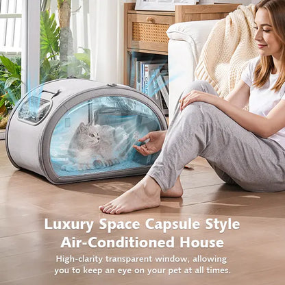 🐾Casa climatizada de lujo estilo cápsula espacial: mantén a tu amigo peludo fresco, tranquilo y cómodo en cualquier lugar✨