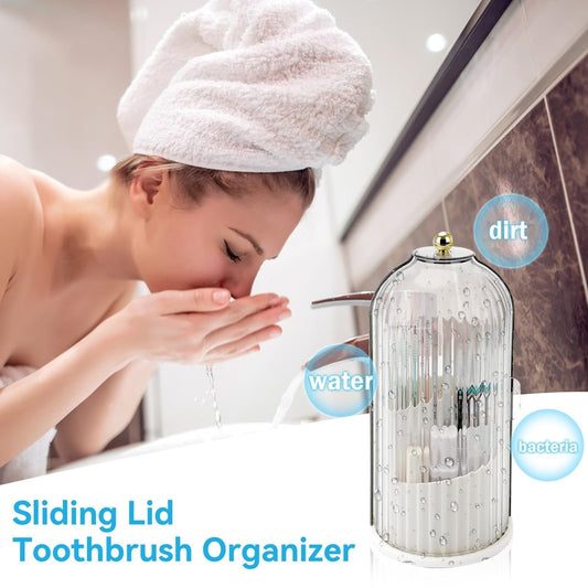 🪥✨ Organizador de Cepillos de Dientes con Tapa Deslizable – Higiénico, Práctico y Perfecto para un Baño Ordenado 🚿🌟