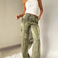 🌟45%OFF🌟Golden Years Glitter Fabric Drawstring Waist Pocketed Wide Leg Pants