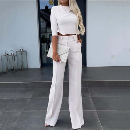 👚✨ Conjunto Elegante de Crop Top y Pantalón Palazzo para Mujer – Comodidad y Estilo en un Solo Look Chic y Moderno 💖🌟