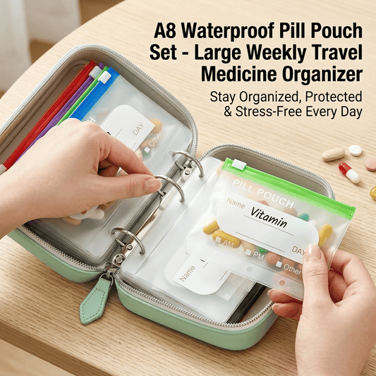 💊🔥 ¡OFERTA 50% OFF! Organizador de Pastillas Impermeable de Viaje – 14 Bolsas Reutilizables para Medicamentos, Vitaminas y Suplementos ✈️✨