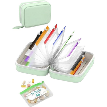 💊🔥 ¡OFERTA 50% OFF! Organizador de Pastillas Impermeable de Viaje – 14 Bolsas Reutilizables para Medicamentos, Vitaminas y Suplementos ✈️✨
