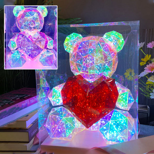 💕 Oso Luminoso con 16 Colores – Magia Eterna para tu Hogar ✨🎁 Caja PVC + 2 Corazones ¡El Regalo Perfecto para Parejas! 💘