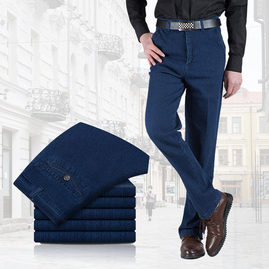 👖✨ Jeans de Cintura Alta Rectos para Hombre – Estilo Clásico y Confort para Todos los Días 💼💥