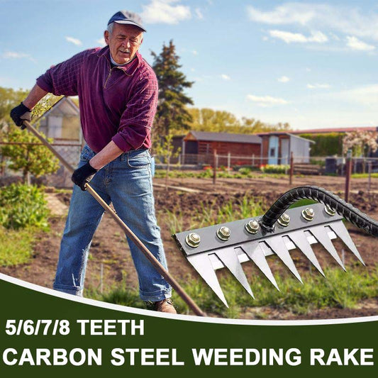 【Free Shipping】5/6/7/8 Teeth Carbon Steel Garden Weeding Rake