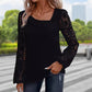 ⏰🔥 ¡OFERTA 50% OFF! 👚✨ Top de Encaje Recortado de Manga Larga para Mujer – Elegante, Romántico y Fácil de Combinar