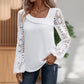 ⏰🔥 ¡OFERTA 50% OFF! 👚✨ Top de Encaje Recortado de Manga Larga para Mujer – Elegante, Romántico y Fácil de Combinar