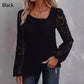 ⏰🔥 ¡OFERTA 50% OFF! 👚✨ Top de Encaje Recortado de Manga Larga para Mujer – Elegante, Romántico y Fácil de Combinar