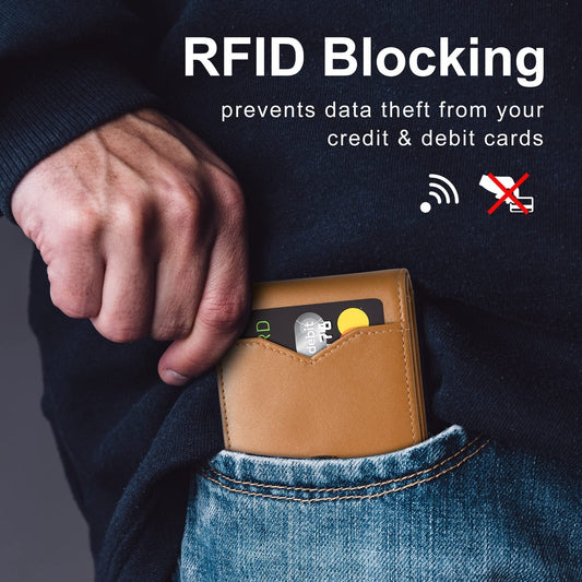 Cartera fina para hombre con bloqueo RFID