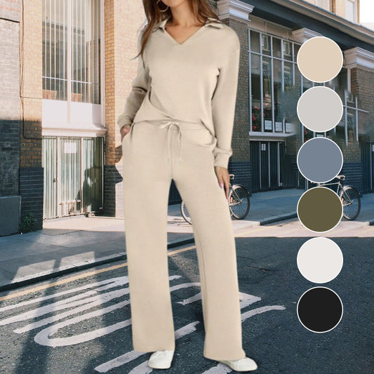 👗 Conjunto de Mujer de 2 Piezas con Mangas Largas – Estilo Cómodo y Elegante para Todos los Días ✨👖