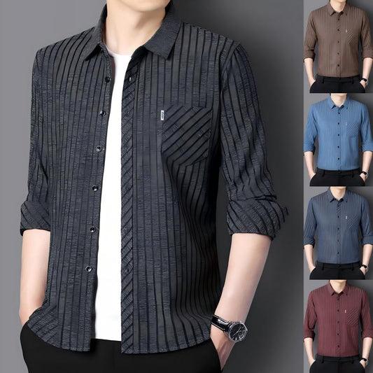 🔥Christmas Specials 64% OFF🔥Men's Mulberry Silk Business Casual Long Sleeve Shirt